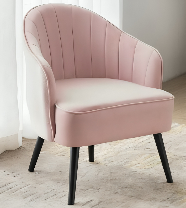 lixra Fabric Upholstered Accent Chair with Wooden Legs