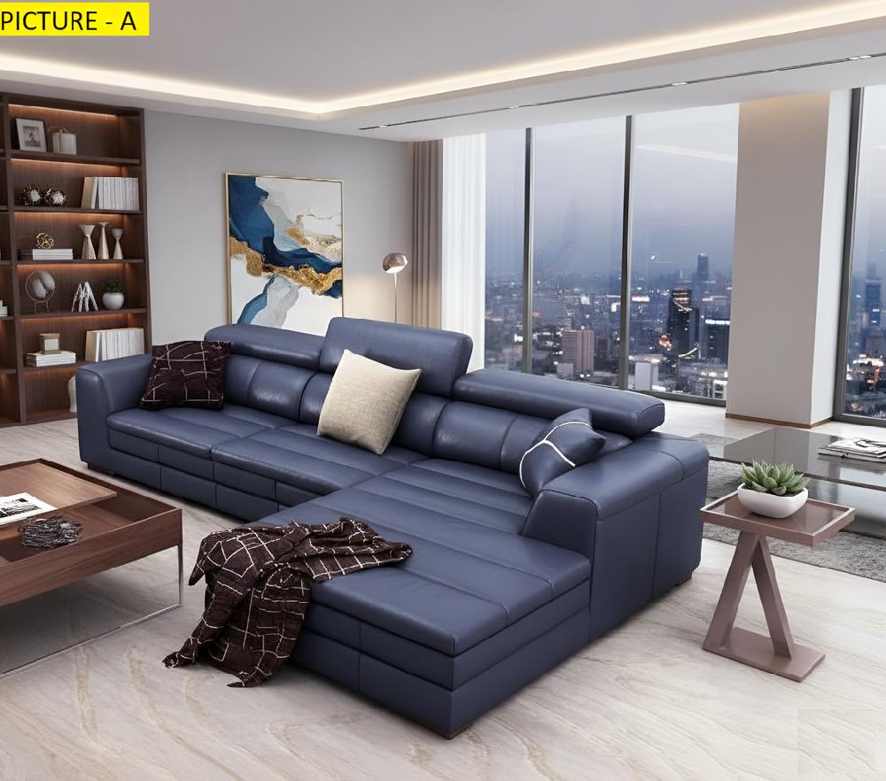 Lixra Fine Furnished Cozy Comfort Leather Sectional Sofa Set