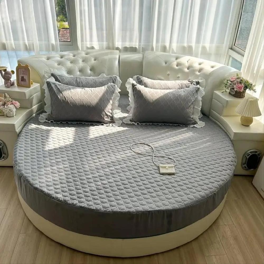 Lixra Fitted Round Cotton Bedsheet King Or Queen Size