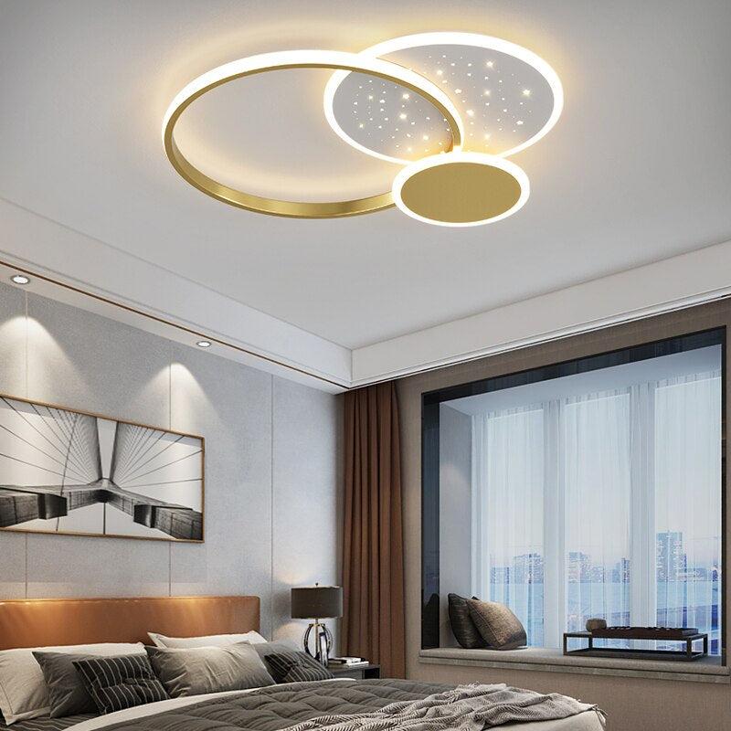Lixra Flush Mount Dazzling Gold & Black Ceiling Light