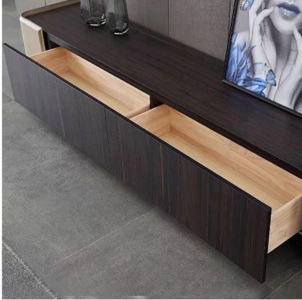 Lixra Futuristic Designed Rustic Wooden Coffee Table And TV Stand