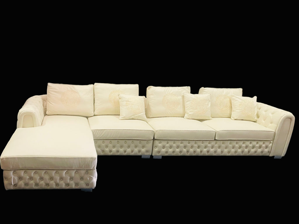 Lixra Genuine Leather Upholstered Chesterfield Sofa