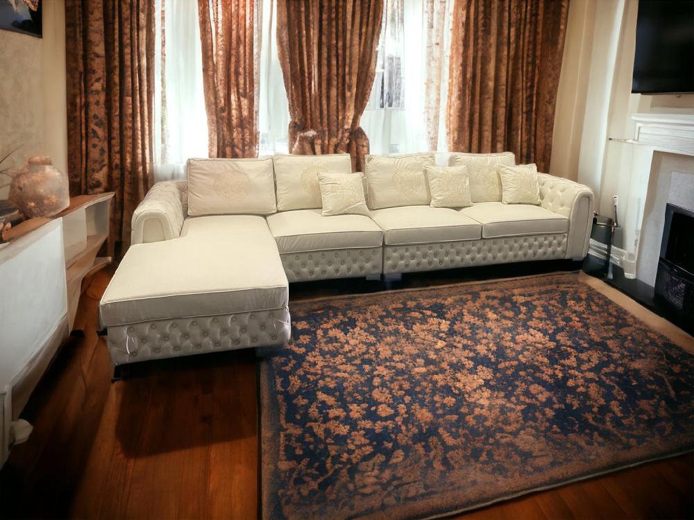 Lixra Genuine Leather Upholstered Chesterfield Sofa