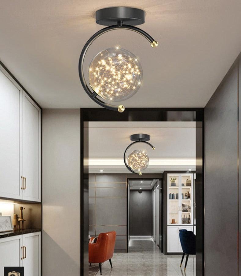 Lixra Glossy Finish Semi-Flush Mounted Ceiling Light