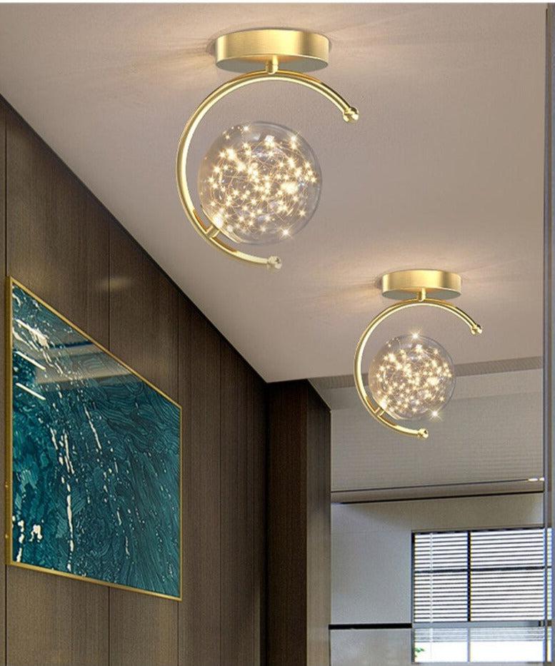 Lixra Glossy Finish Semi-Flush Mounted Ceiling Light
