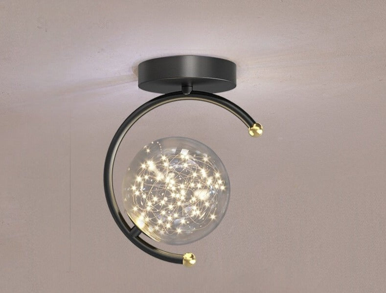 Lixra Glossy Finish Semi-Flush Mounted Ceiling Light