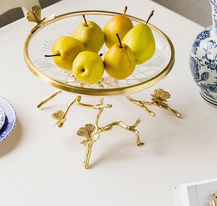 Lixra Gorgeous Golden Perch Glass Fruit And Dessert Bowl