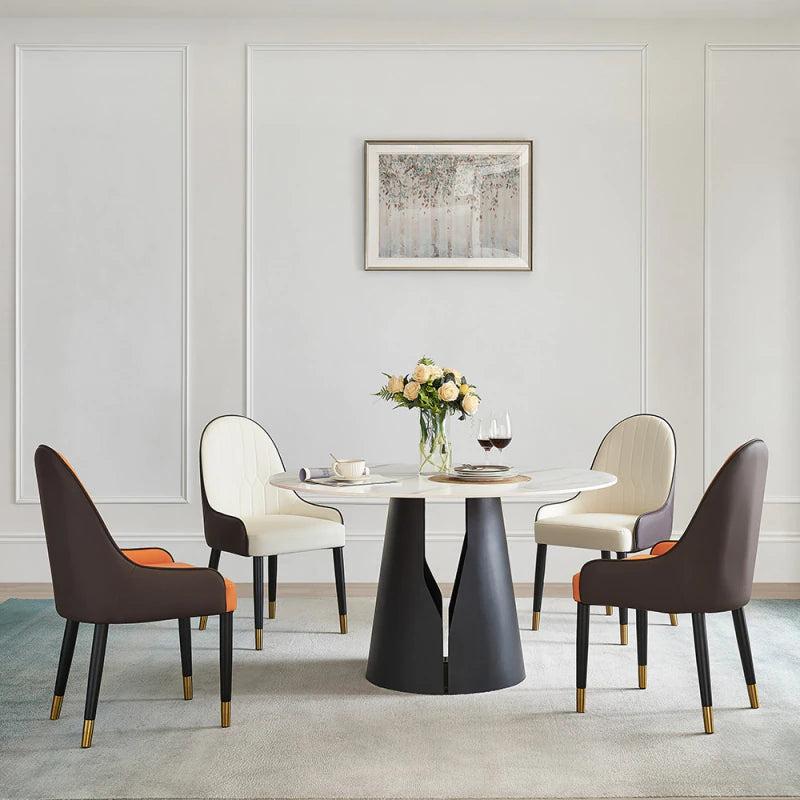 Lixra Gorgeous Sintered Stone Split Base Round Dining Table