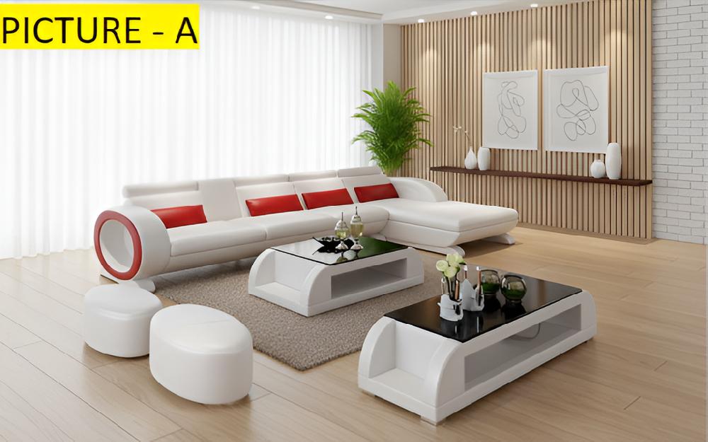 Lixra Grand Exclusive Home Comfort Leather Sectional Sofa Set