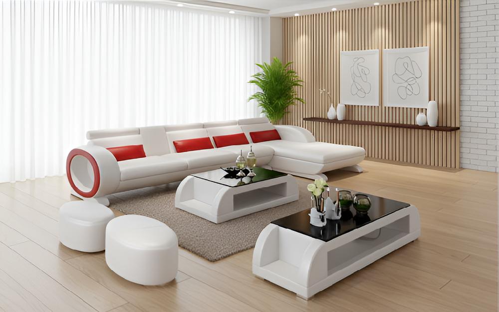 lixra Grand Exclusive Home Comfort Leather Sectional Sofa Set