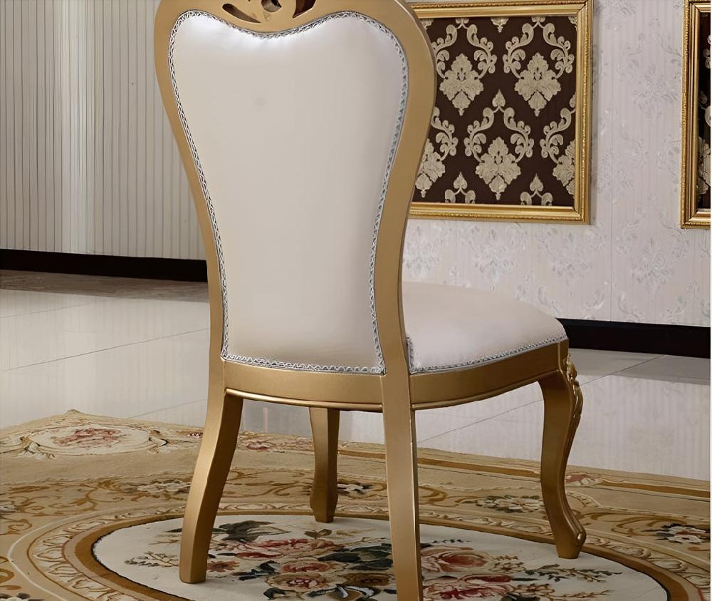 Lixra Hand Carved European Leather Dinner Chair Set