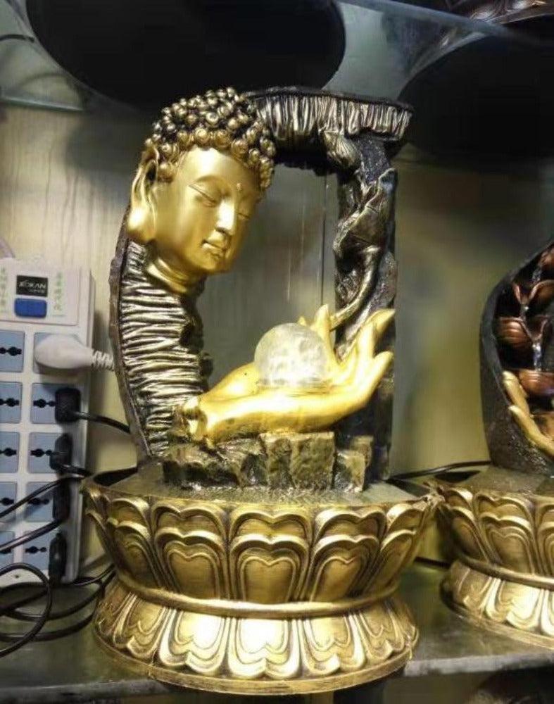 Lixra Hand-crafted Gold Finish Resin Water Fountain