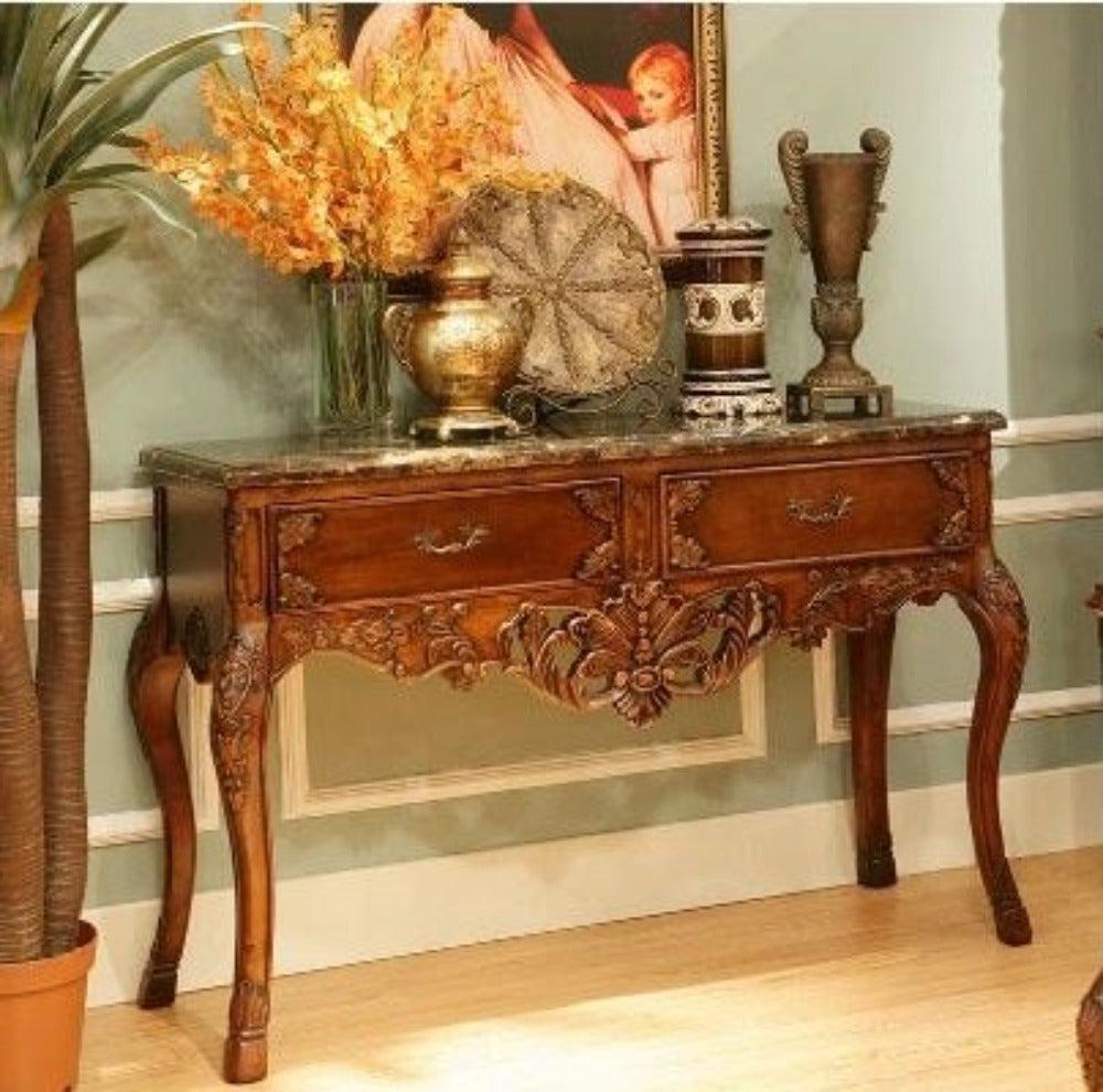 Lixra Handcrafted European Luxurious Accent Table With Storage