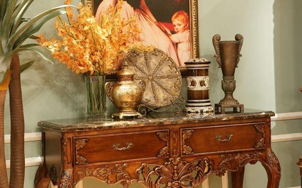 Lixra Handcrafted European Luxurious Accent Table With Storage
