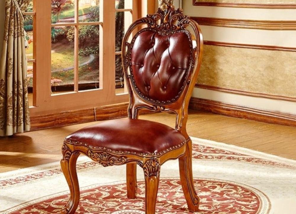 Lixra Handcrafted European Solid Wood Dining Table Set