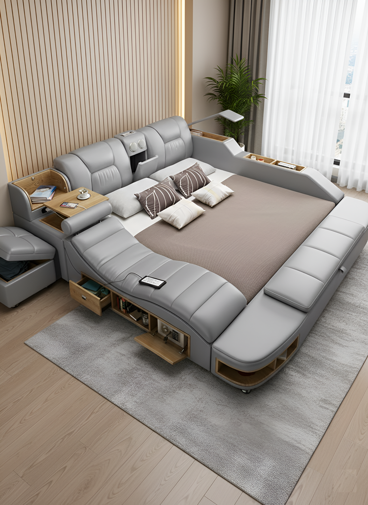 Lixra High Defined Modern Multifunctional Leather Bed