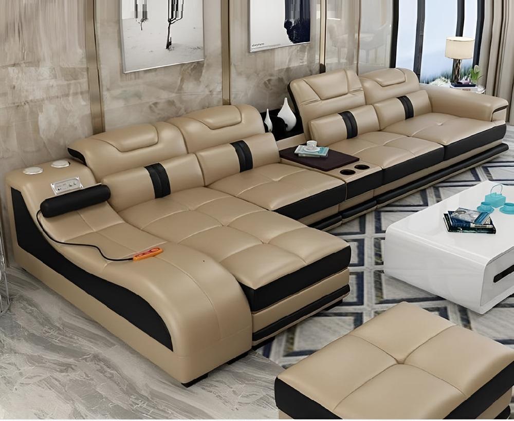 Lixra High Defined Multifunctional Luxurious Sectional Leather Sofa Set