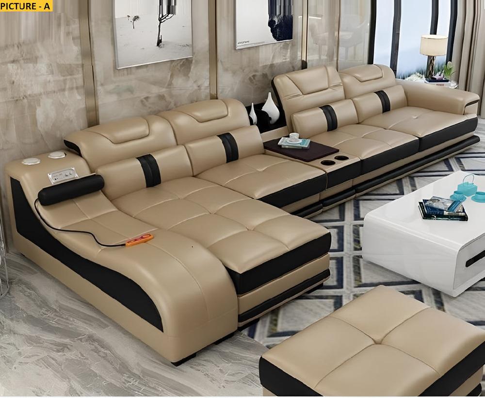 Lixra High Defined Multifunctional Luxurious Sectional Leather Sofa Set