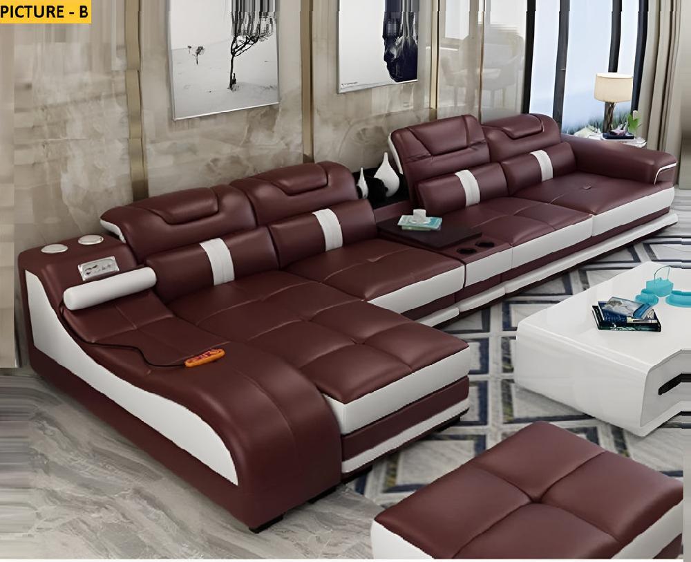 Lixra High Defined Multifunctional Luxurious Sectional Leather Sofa Set