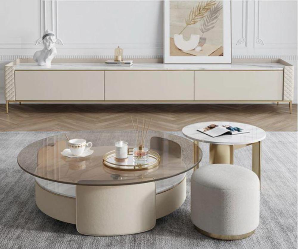 lixra Impressive Sturdy Structured Wooden Coffee Table and TV Stand