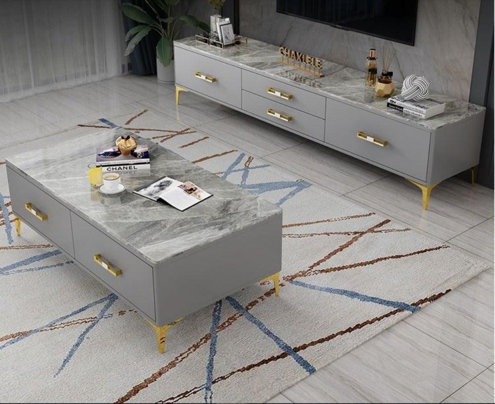 Lixra Innovative High Quality Finish Wooden Finish Coffee Table And TV Stand