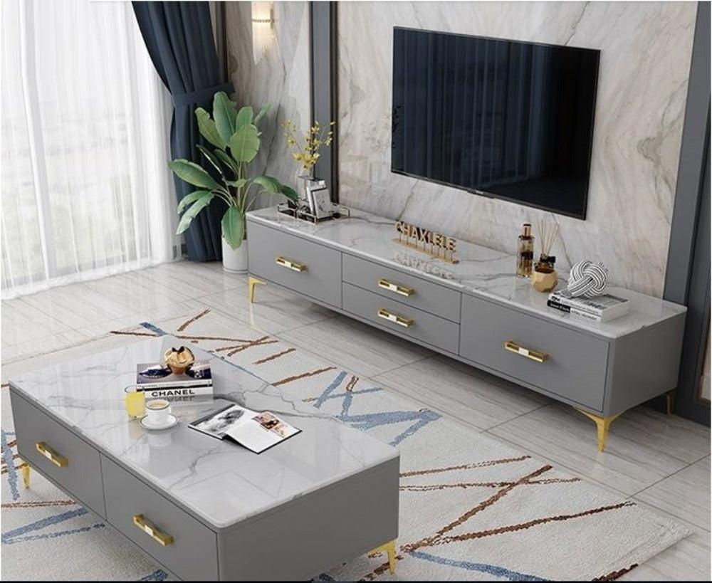 Lixra Innovative High Quality Finish Wooden Finish Coffee Table And TV Stand