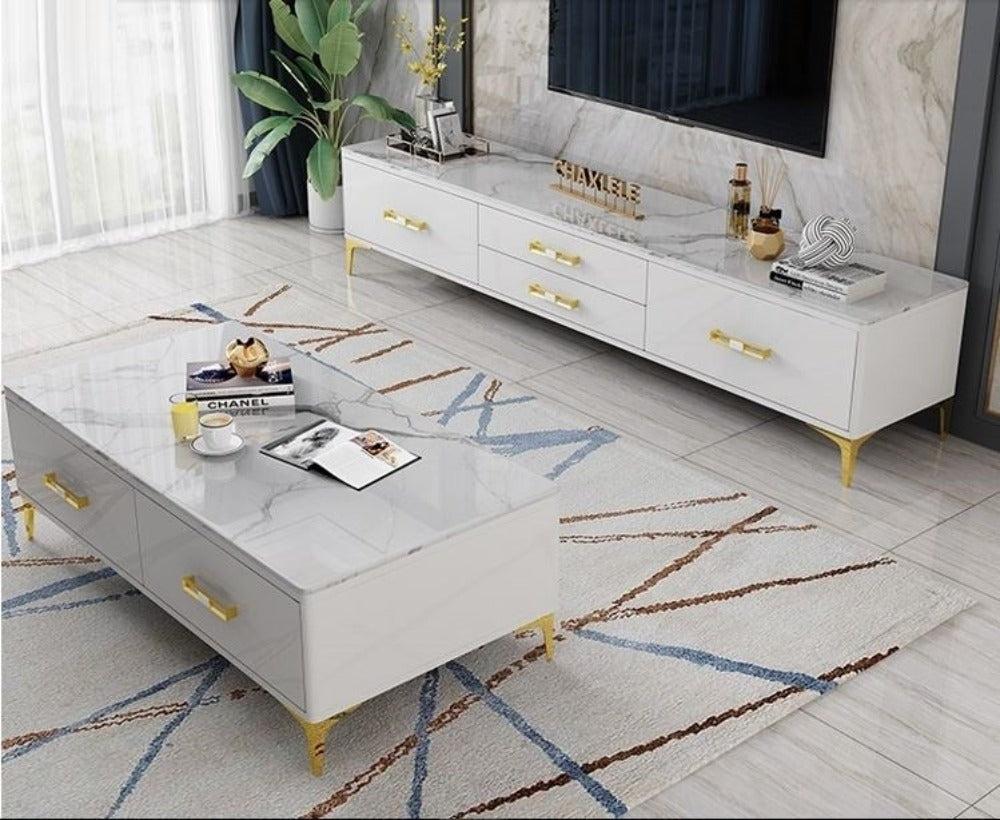 lixra Innovative High Quality Finish Wooden Finish Coffee Table and TV Stand