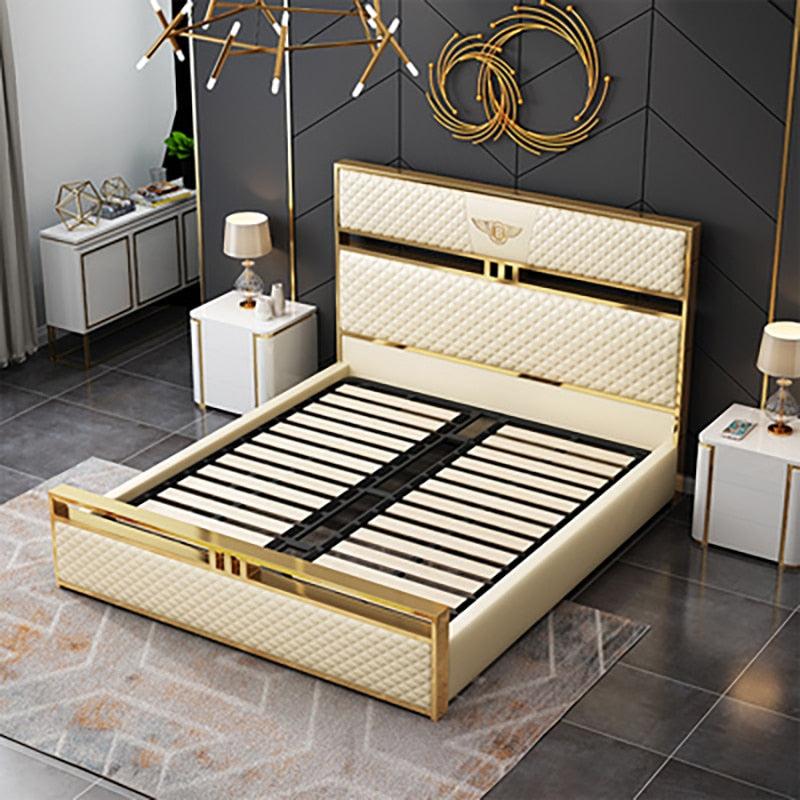 Lixra Italian Light Luxurious Leather Upholstered Bed