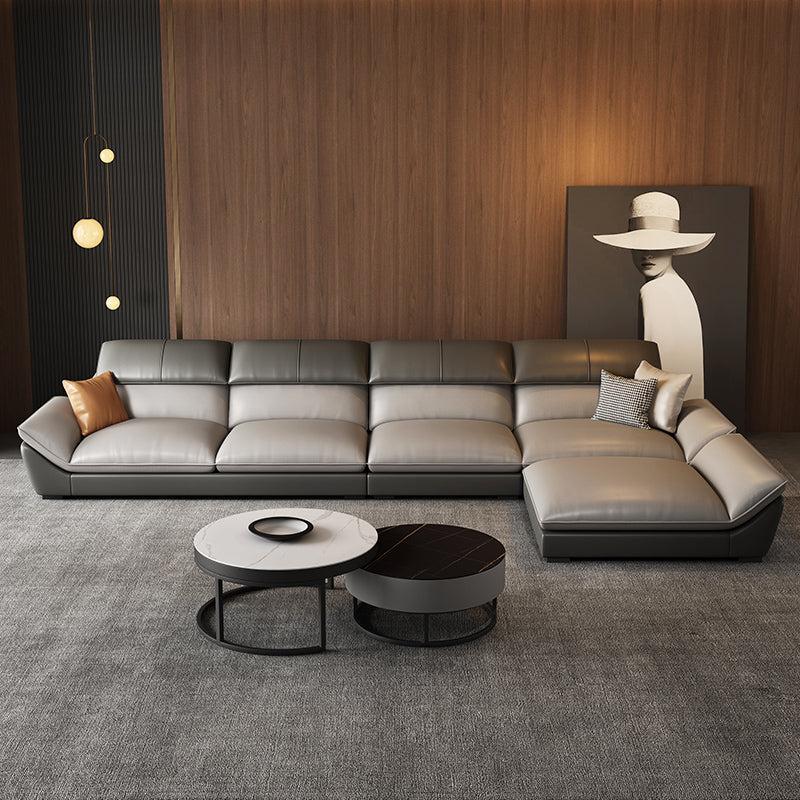 Lixra L-Shaped Contemporary Style Leather Sectional Sofa