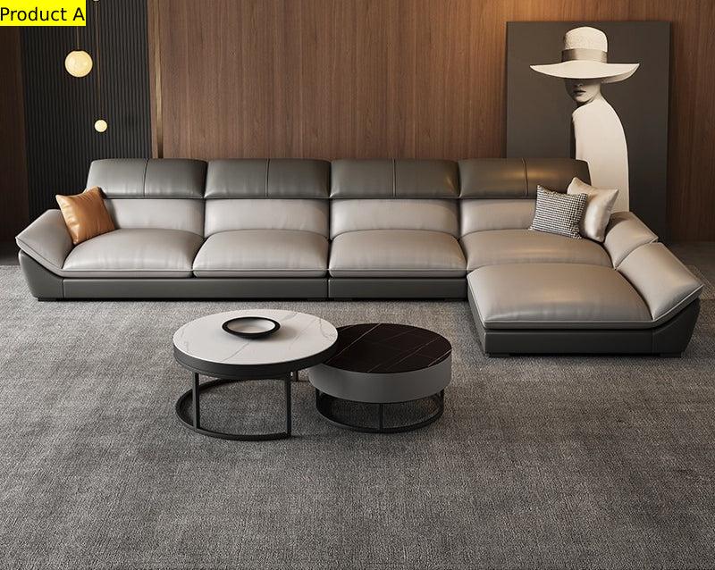 Lixra L-Shaped Contemporary Style Leather Sectional Sofa