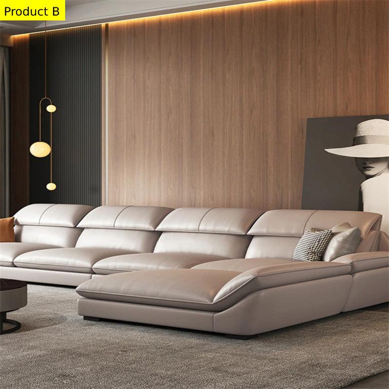 Lixra L-Shaped Contemporary Style Leather Sectional Sofa