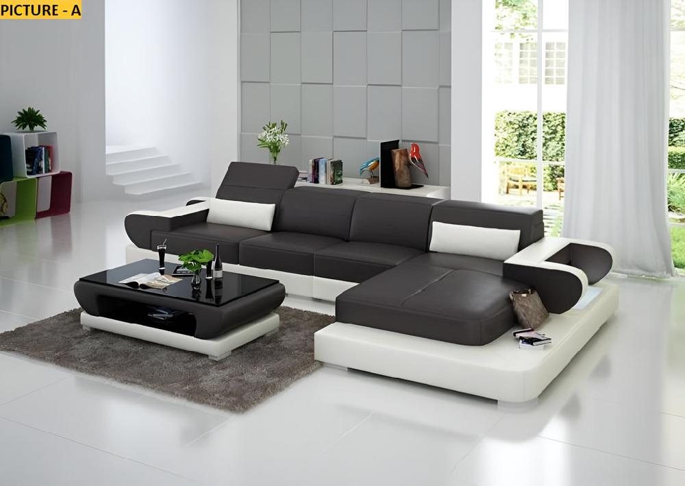 Lixra L-Shaped Luxurious Leather LED Sectional Sofa
