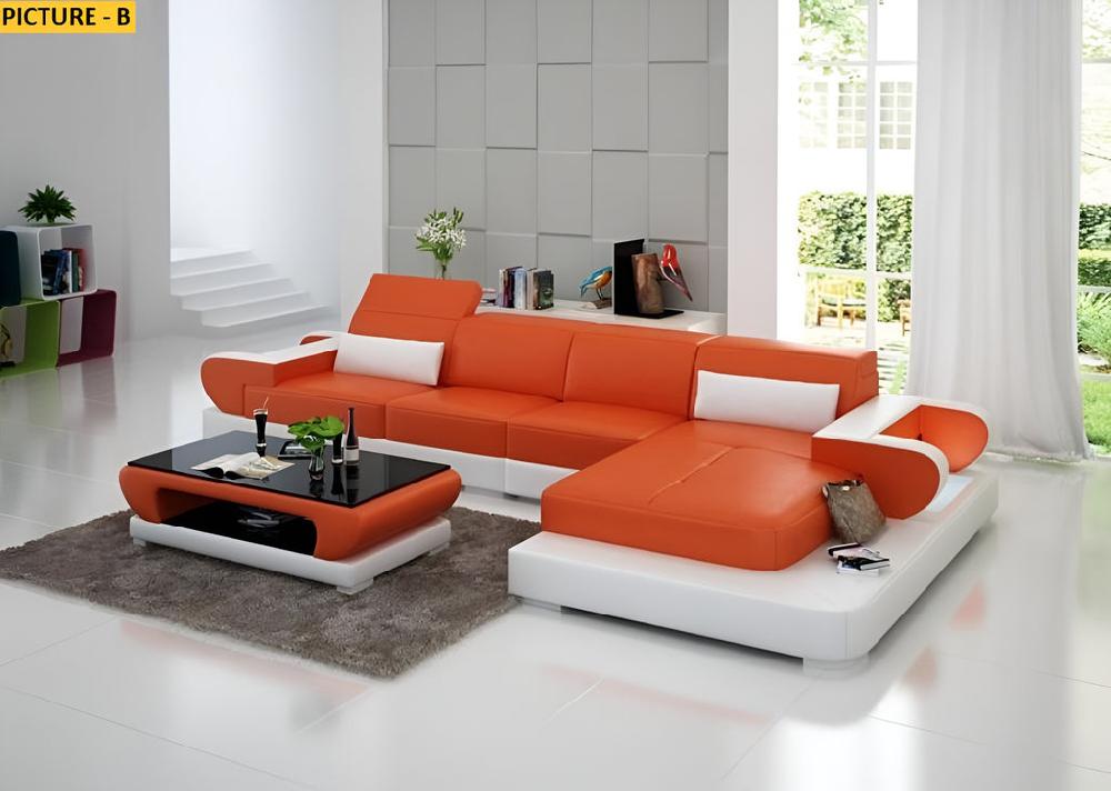 Lixra L-Shaped Luxurious Leather LED Sectional Sofa