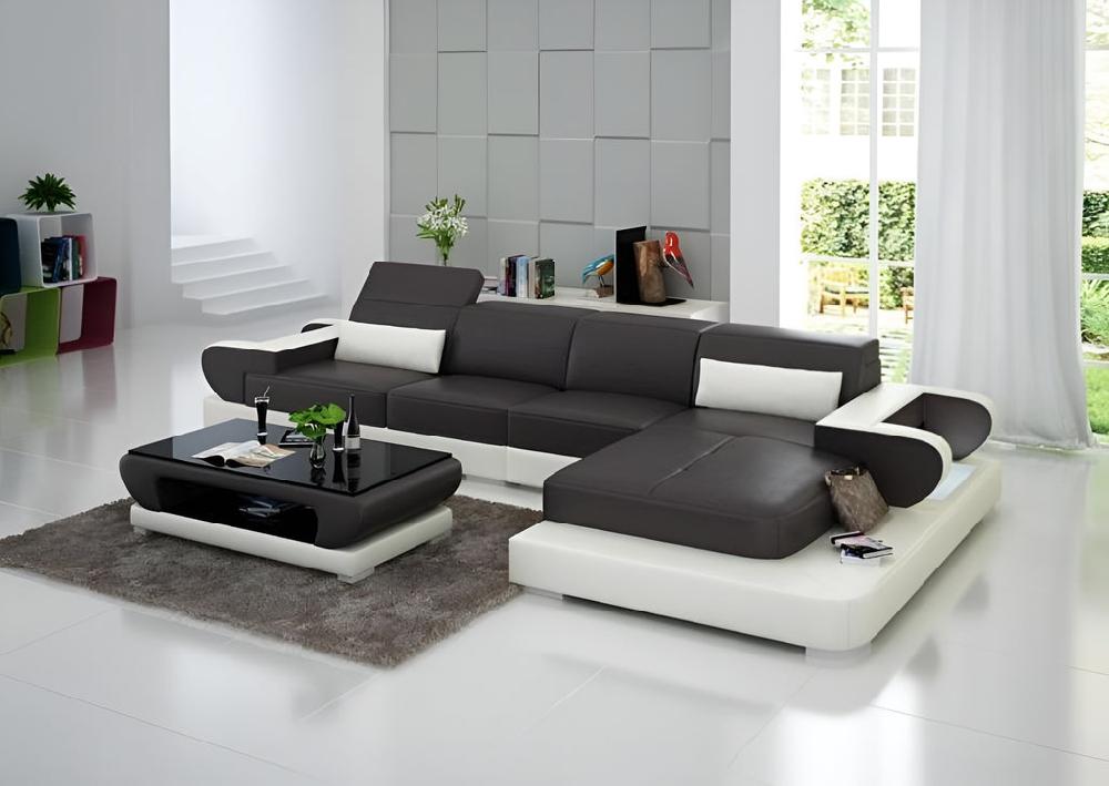 lixra L-Shaped Luxurious Leather LED Sectional Sofa