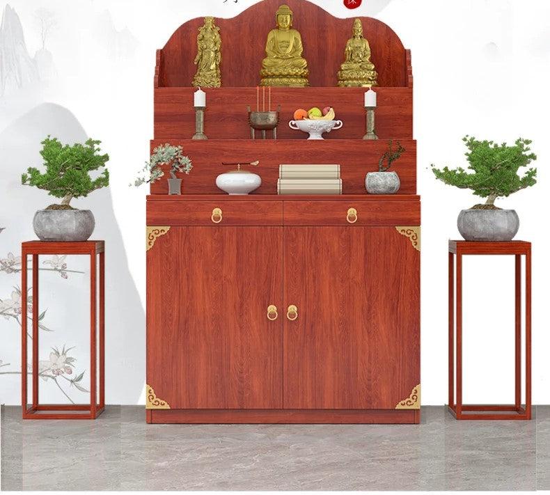 Lixra Large-Capacity Pooja Cabinet With Retro Charm