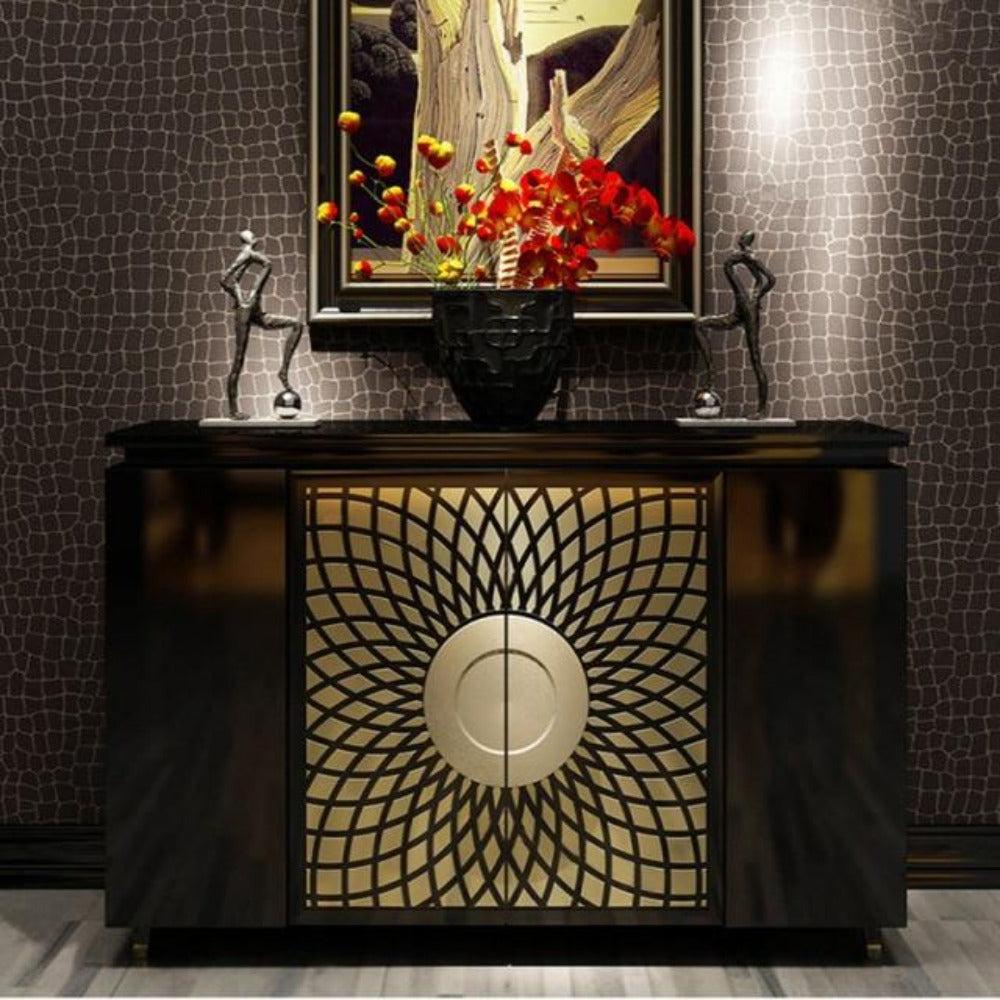 Lixra Lavishing Metallic Finish Wooden Accent Table