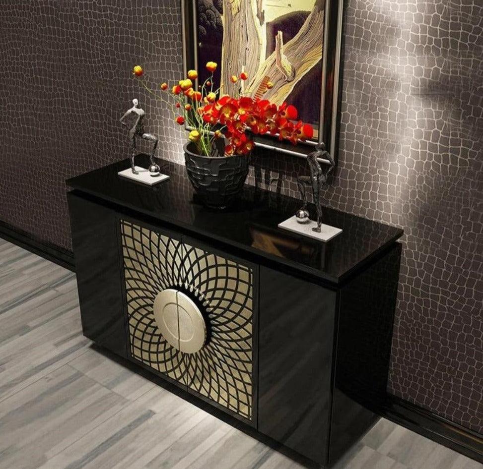 Lixra Lavishing Metallic Finish Wooden Accent Table