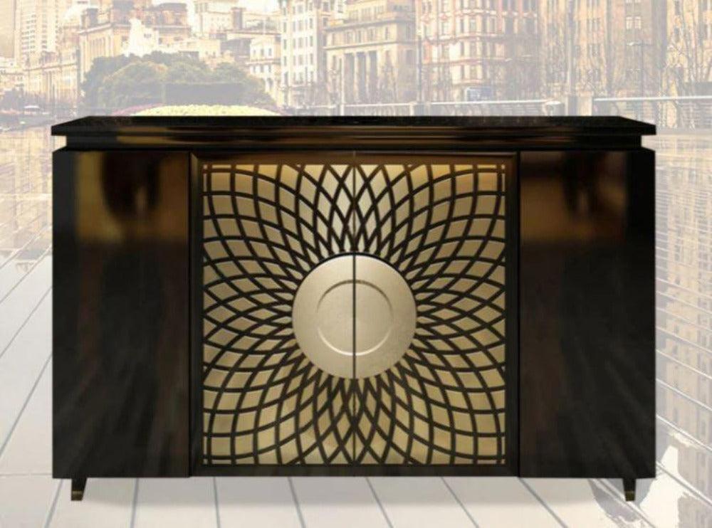 Lixra Lavishing Metallic Finish Wooden Accent Table