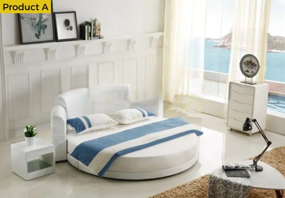Lixra Leather Upholstered Modern Style Circular Bed
