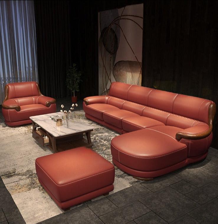 Lixra Leather Upholstered Sofa Set Living Room Furniture