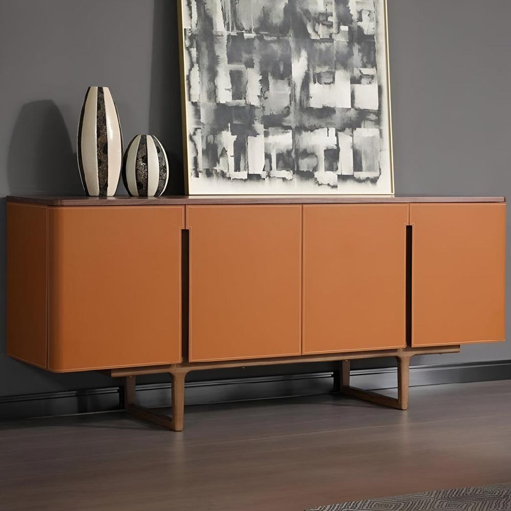 Lixra Leather Upholstered Wooden Modern Buffet Table