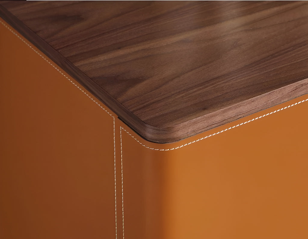 Lixra Leather Upholstered Wooden Modern Buffet Table