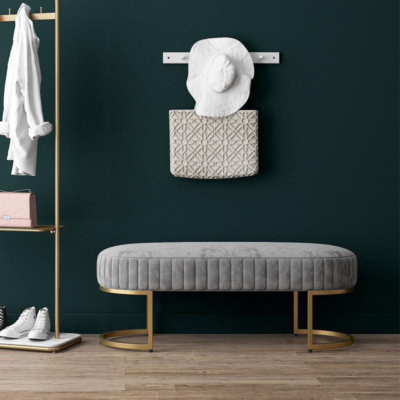 Lixra Line Design Modern Endearing Velvet Fabric Ottoman