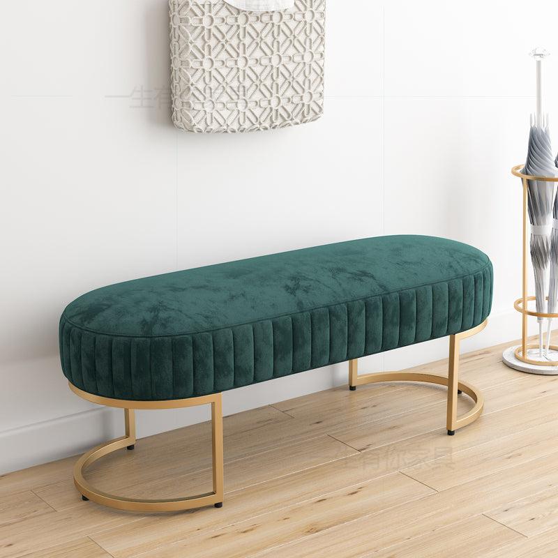 Lixra Line Design Modern Endearing Velvet Fabric Ottoman