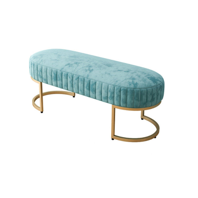 Lixra Line Design Modern Endearing Velvet Fabric Ottoman