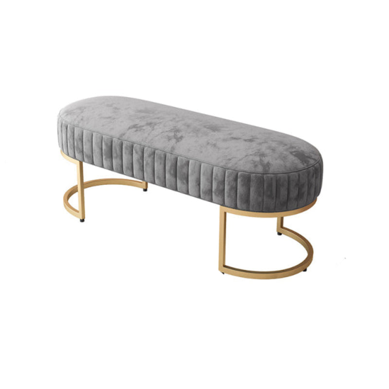lixra Line Design Modern Endearing Velvet Fabric Ottoman