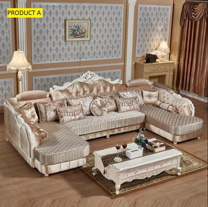 Lixra Liville U-Shaped European Sectional Fabric Sofa Set