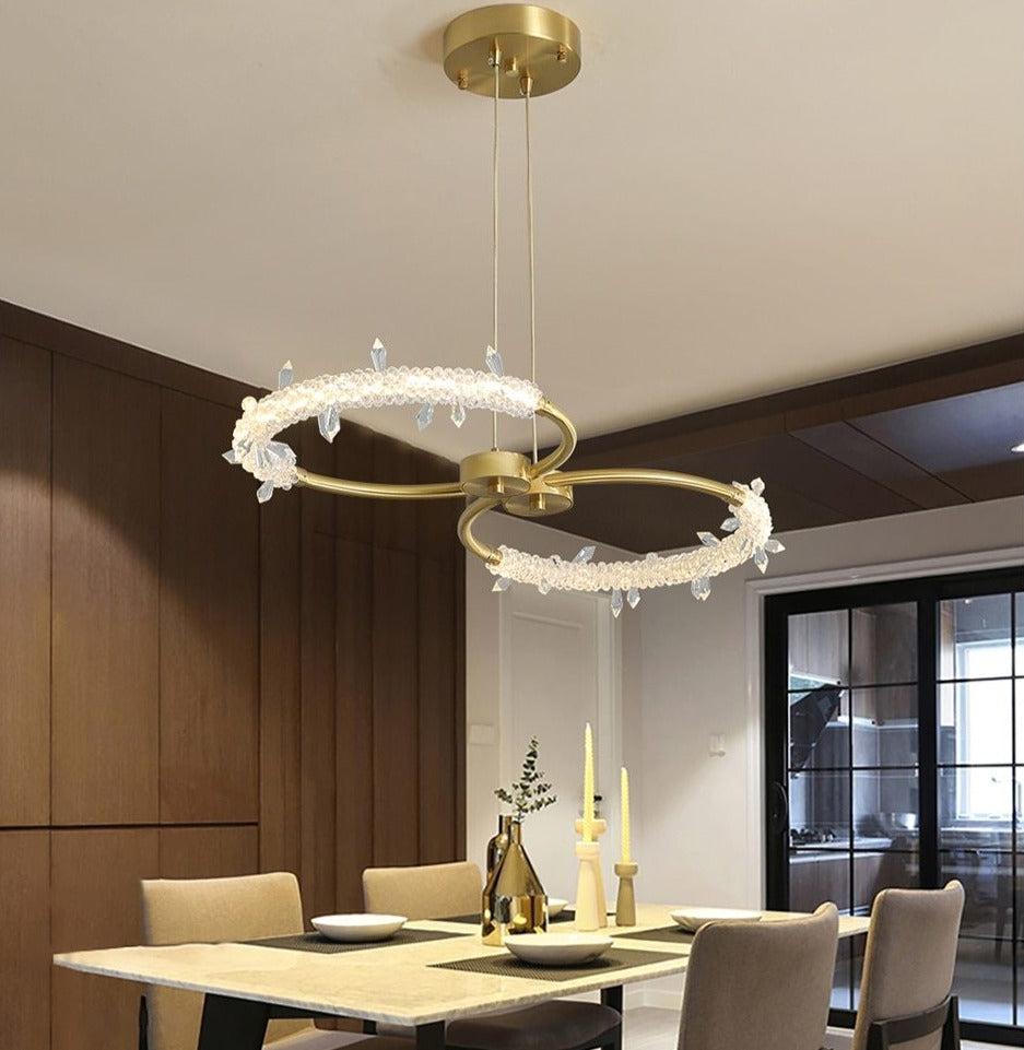 lixra 2-Head Circular Crystal Pendant Lamp