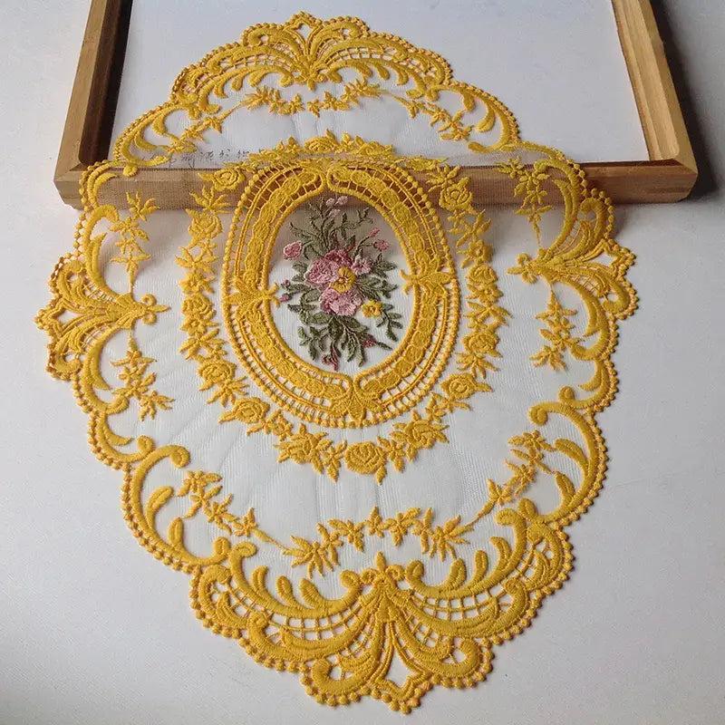 Lixra 2 Pcs Embroidered Fabric Placemat