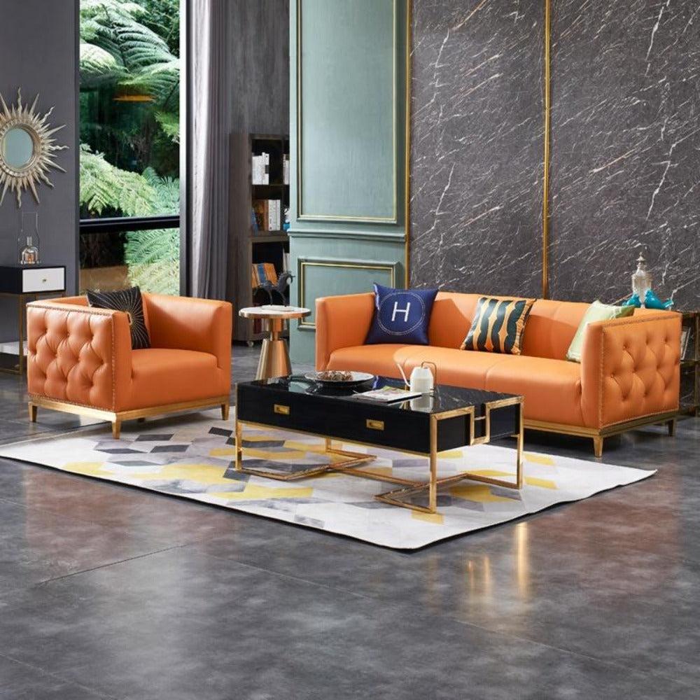 Lixra 2-Pcs Exquisite Leather Sofa Set